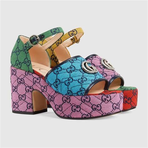 gucci platform sandals womens|Gucci platform sandals colorful.